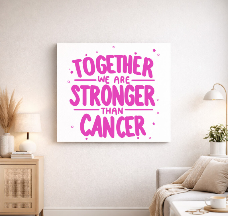 Cancer pink vászonkép — Fehér