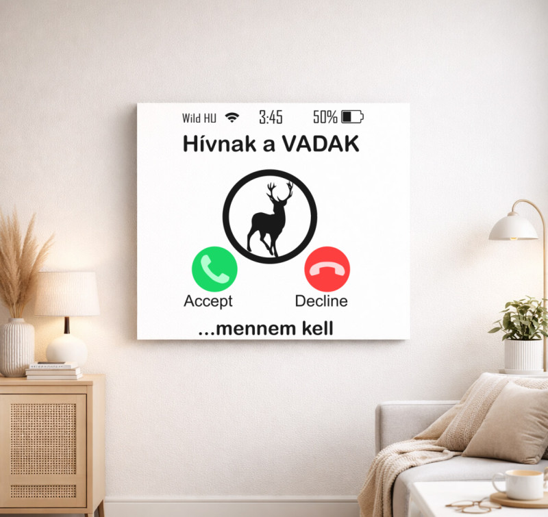 Hívnak a vadak vászonkép — Fehér