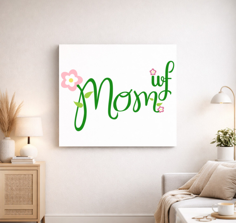 IVF MOM vászonkép — Fehér