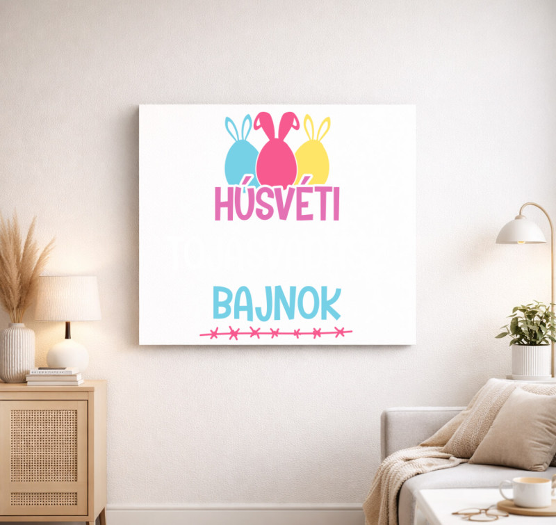 Húsvéti tojásvadász bajnok vászonkép — Fehér