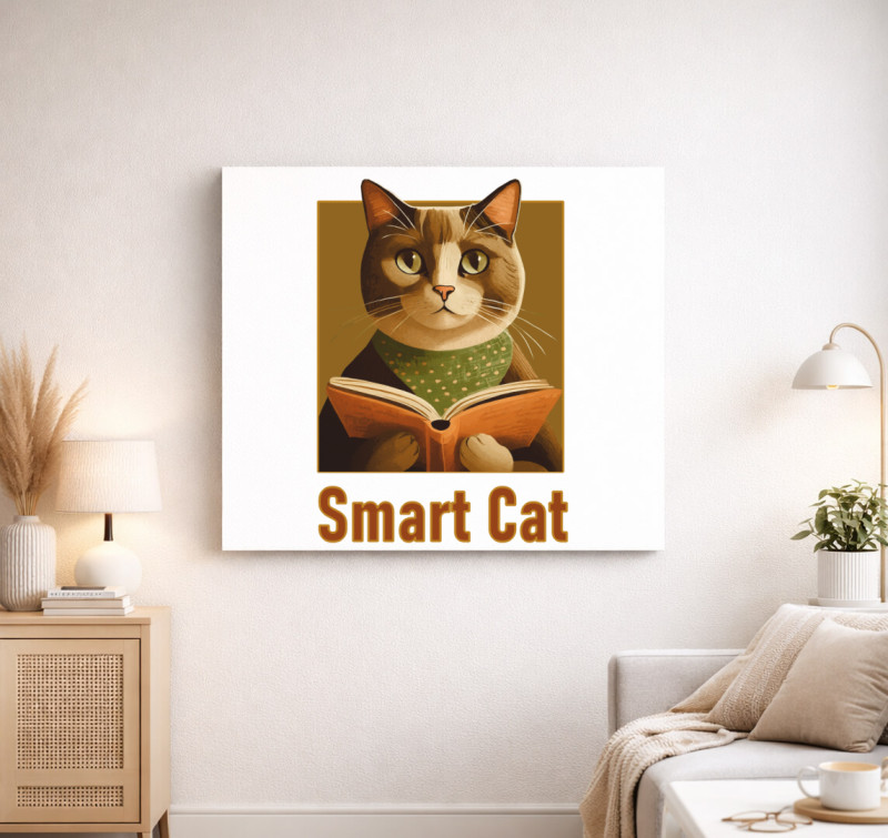 Smart Cat  vászonkép — Fehér