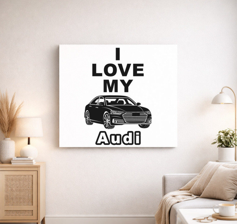 I love my AUDI vászonkép — Fehér