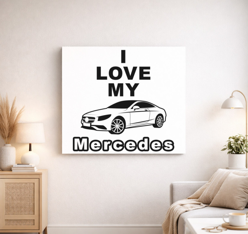 I love my Mercedes vászonkép — Fehér