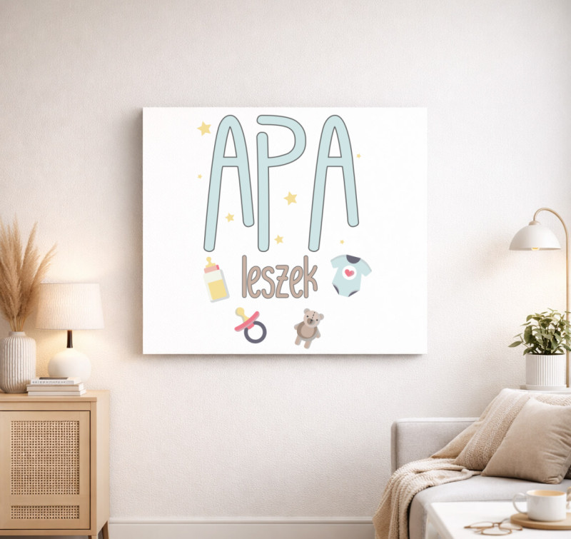 Apa leszek vászonkép — Fehér