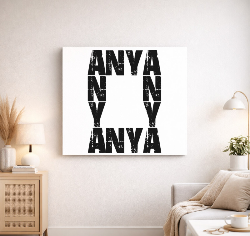 Anya feliratos vászonkép — Fehér
