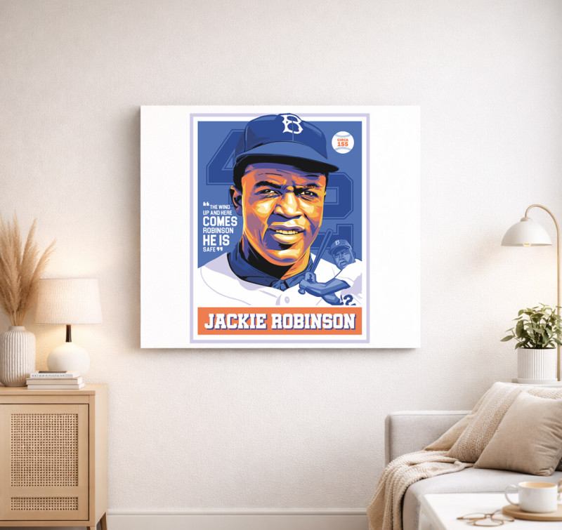 Jackie Robinson vászonkép — Fehér