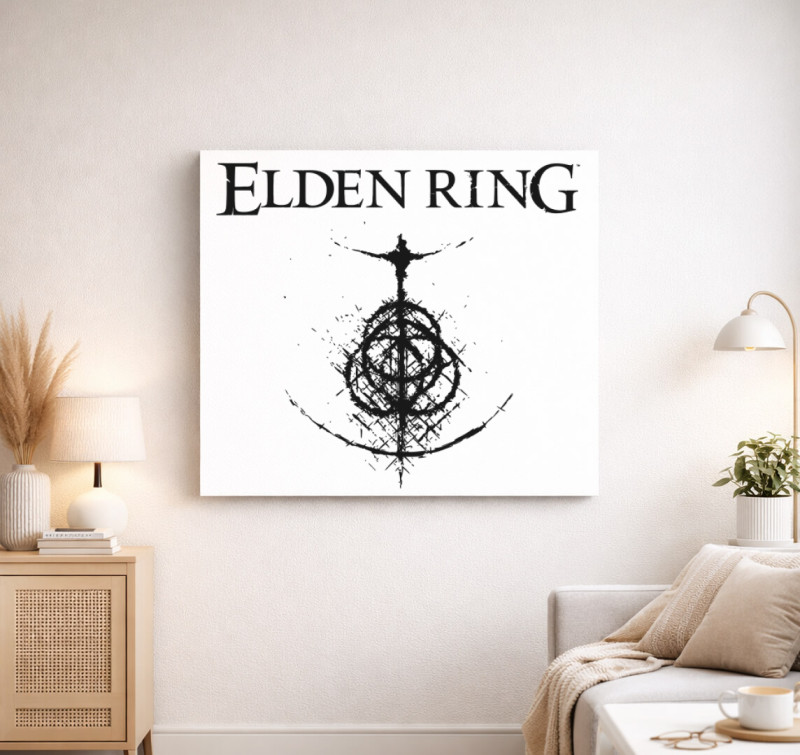 Elden Ring logo vászonkép — Fehér