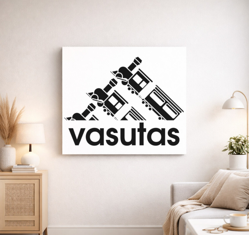 Vasutas márka vászonkép — Fehér