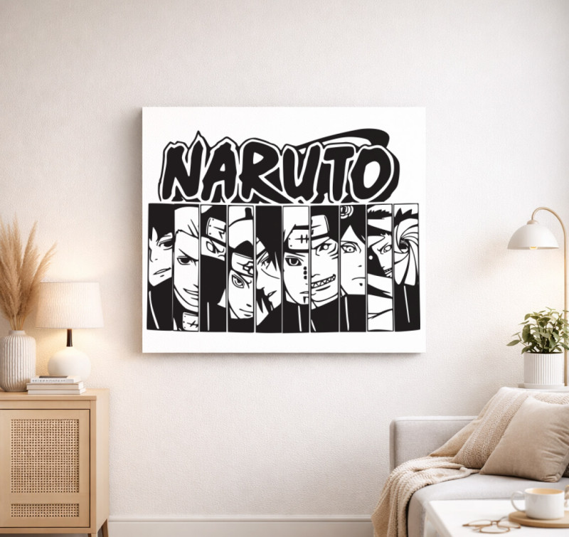 Naruto karakterek vászonkép — Fehér
