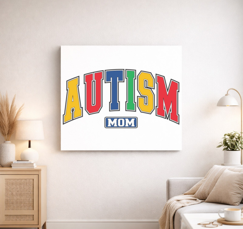 Autism Mom vászonkép — Fehér