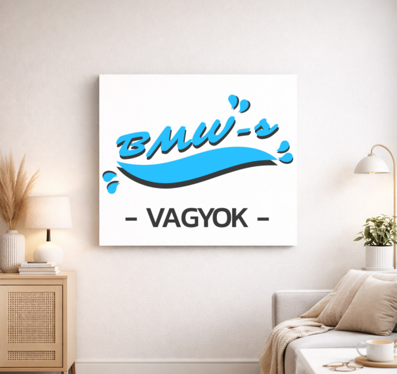 BMW-s vagyok vászonkép — Fehér