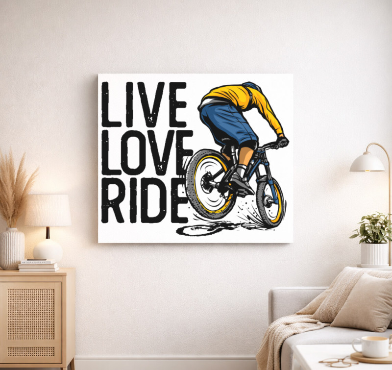 Live love ride vászonkép — Fehér