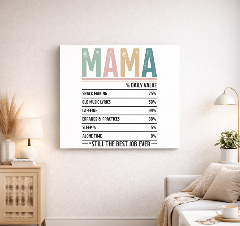 Mama összetétel vászonkép — Fehér