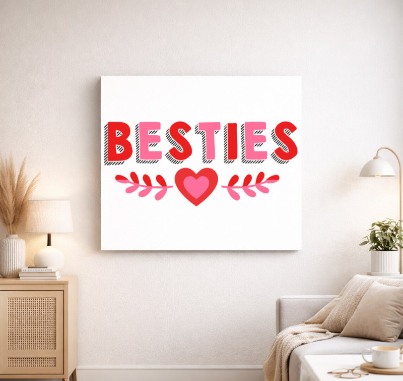 Besties vászonkép — Fehér