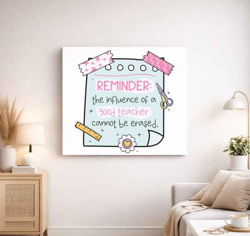Teacher reminder influence vászonkép — Fehér
