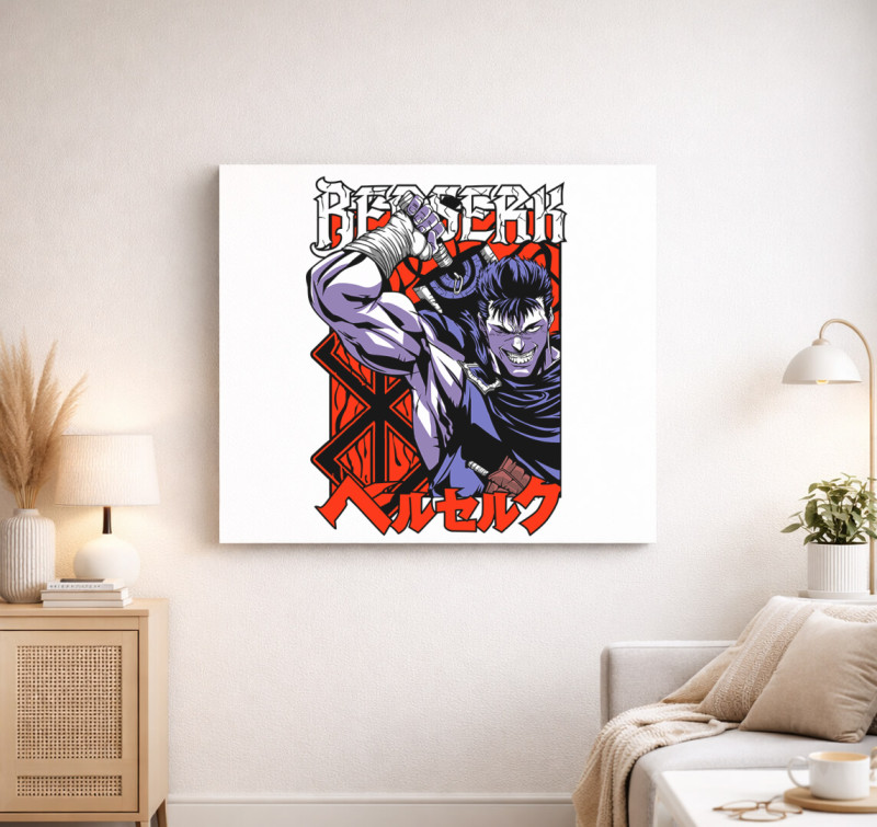 Berserk Guts vászonkép — Fehér