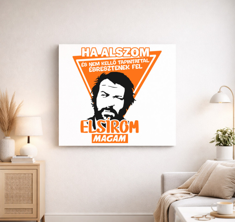 Bud Spencer mintás vászonkép — Fehér