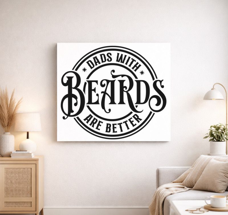 Dad Beard vászonkép — Fehér