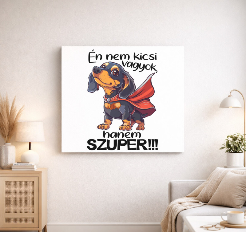Tacsi Én nem kicsi vagyok, hanem Szuper! vászonkép — Fehér