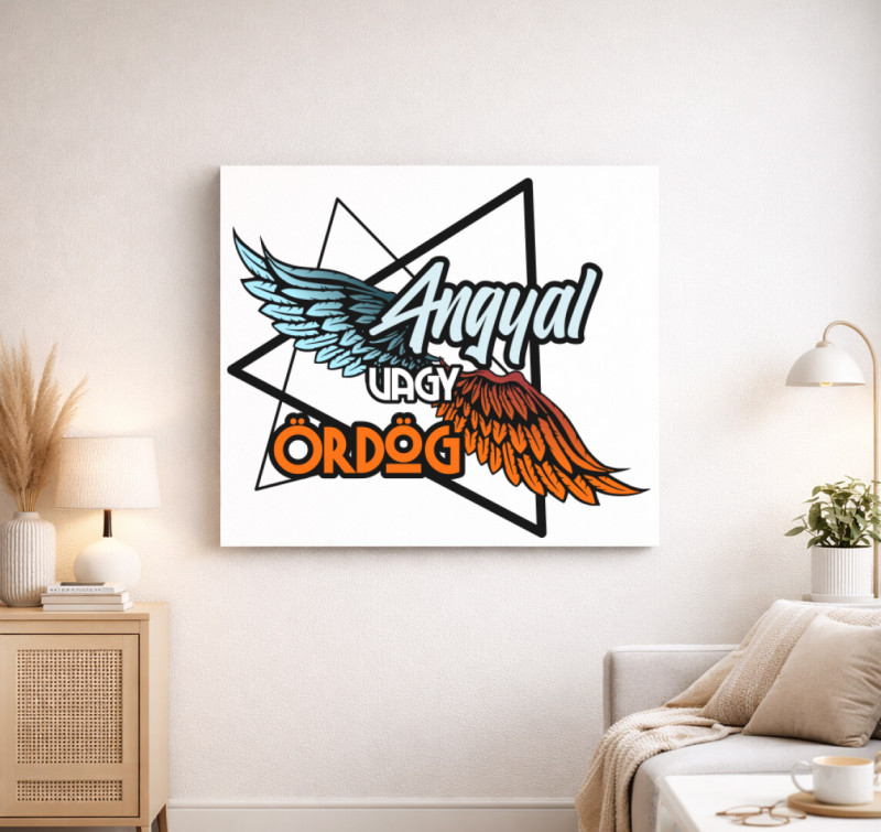 Angyal vagy Ördög vászonkép — Fehér