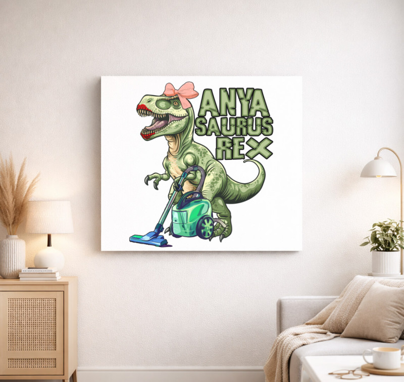 Anya saurus rex vászonkép — Fehér