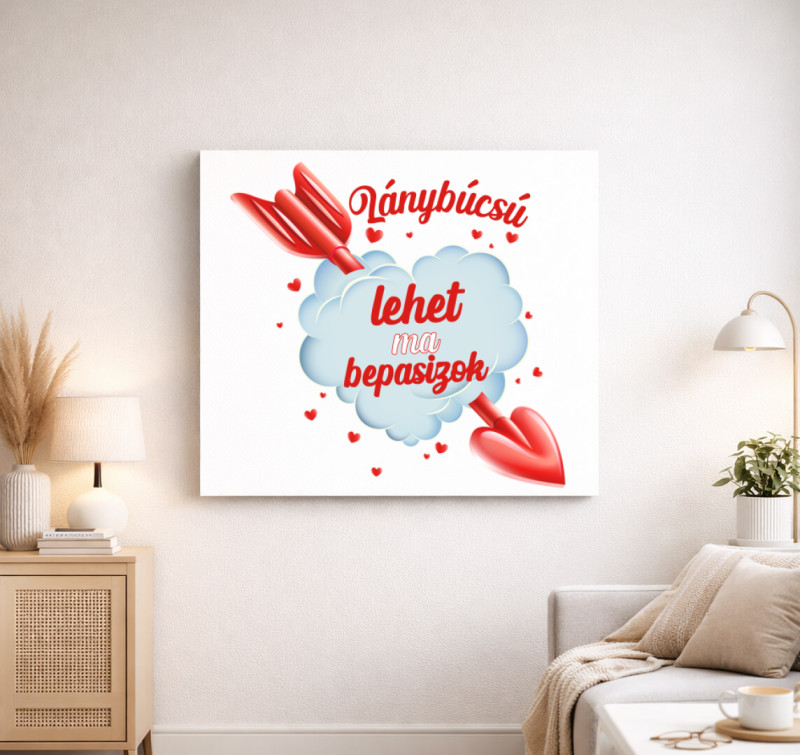 Lehet ma bepasizok vászonkép — Fehér