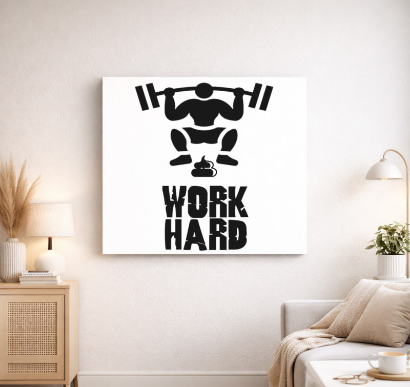 Work Hard vászonkép — Fehér