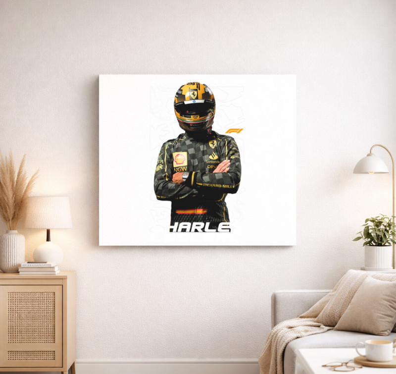 Leclerc Ferrari Scuderia vászonkép — Fehér