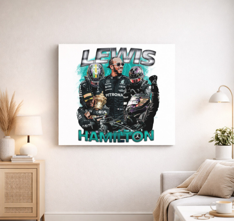 Lewis Hamilton Mercedes Válogatás vászonkép — Fehér