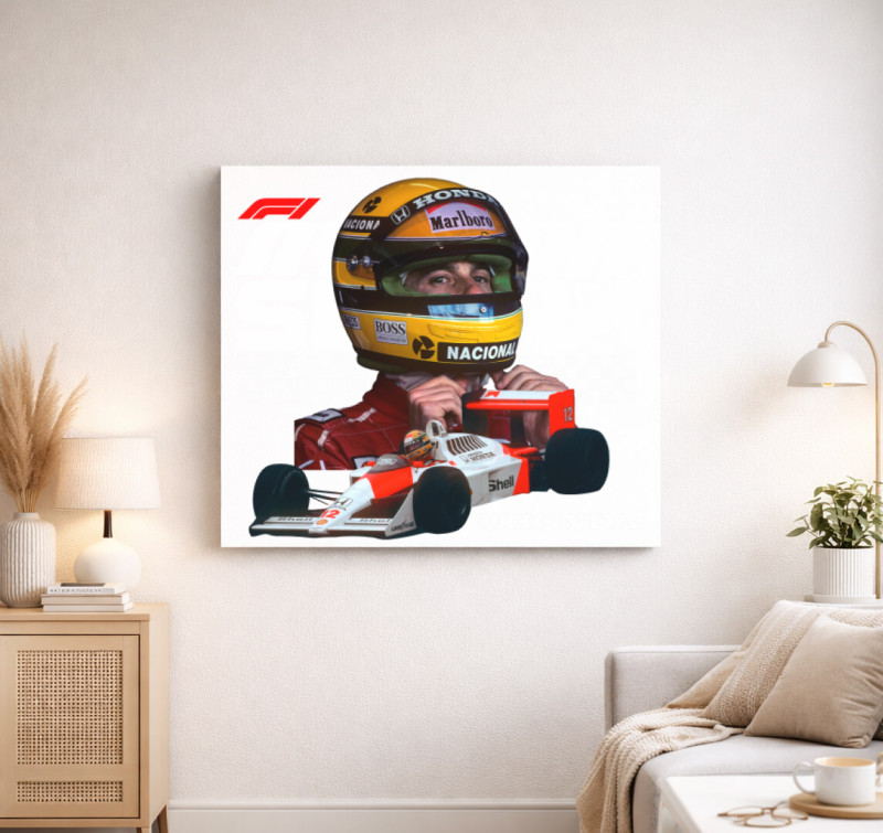 Ayrton Senna Sisakban vászonkép — Fehér
