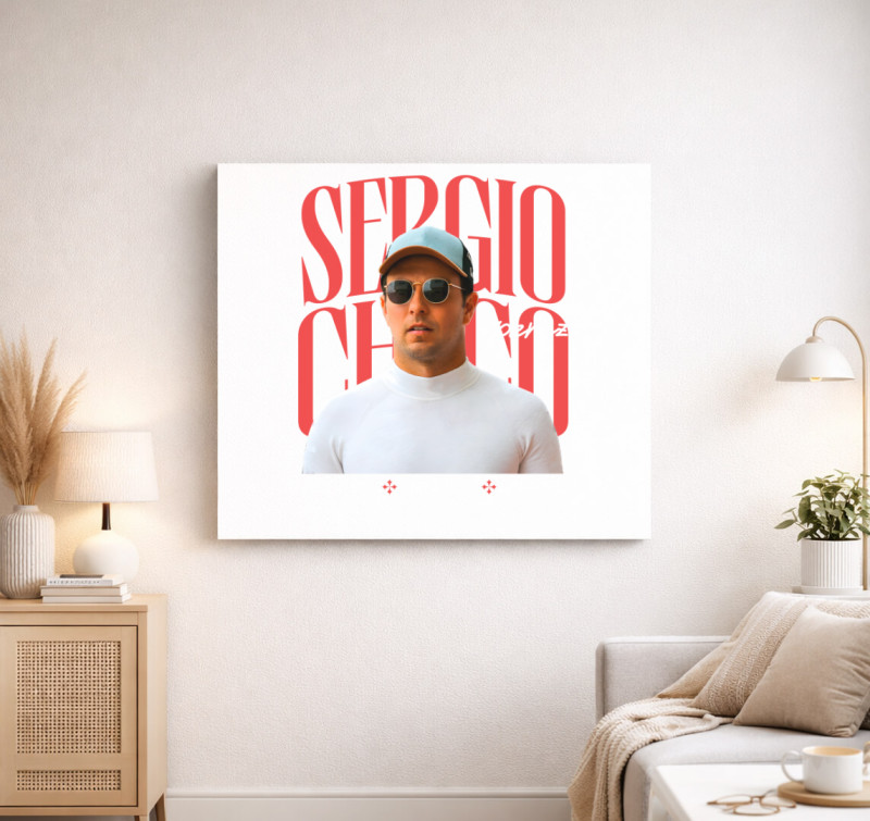 Sergio Perez vászonkép — Fehér