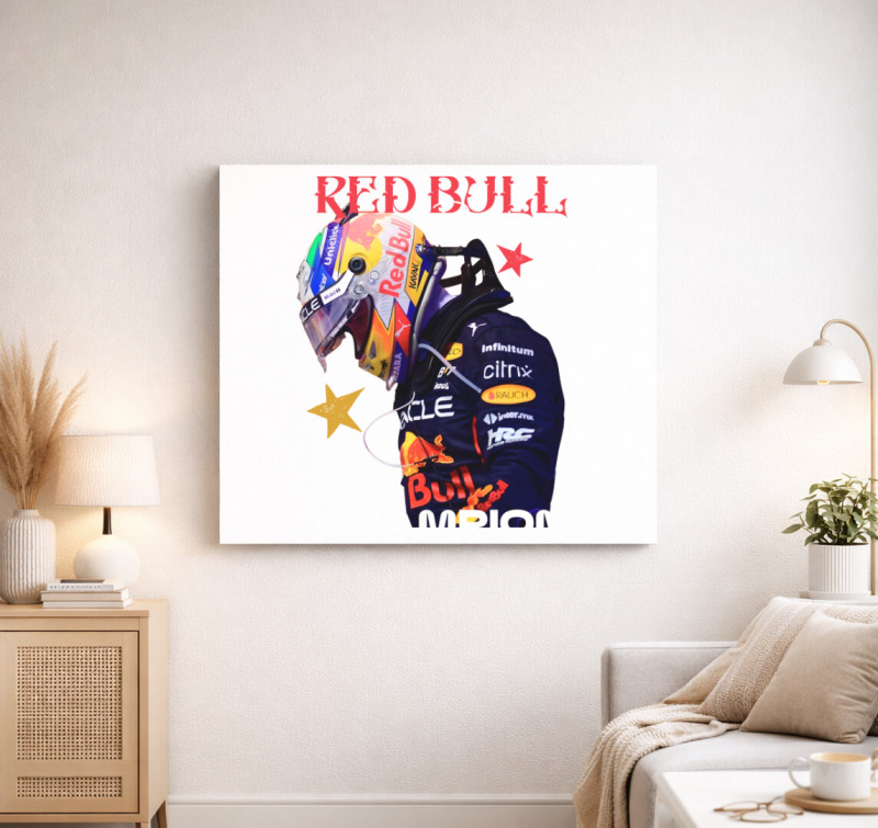 Verstappen Világbajnok vászonkép — Fehér