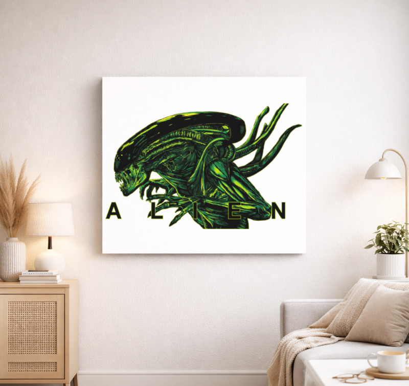 Alien Xenomorph Art vászonkép — Fehér