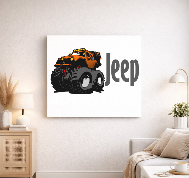 Jeep vászonkép — Fehér