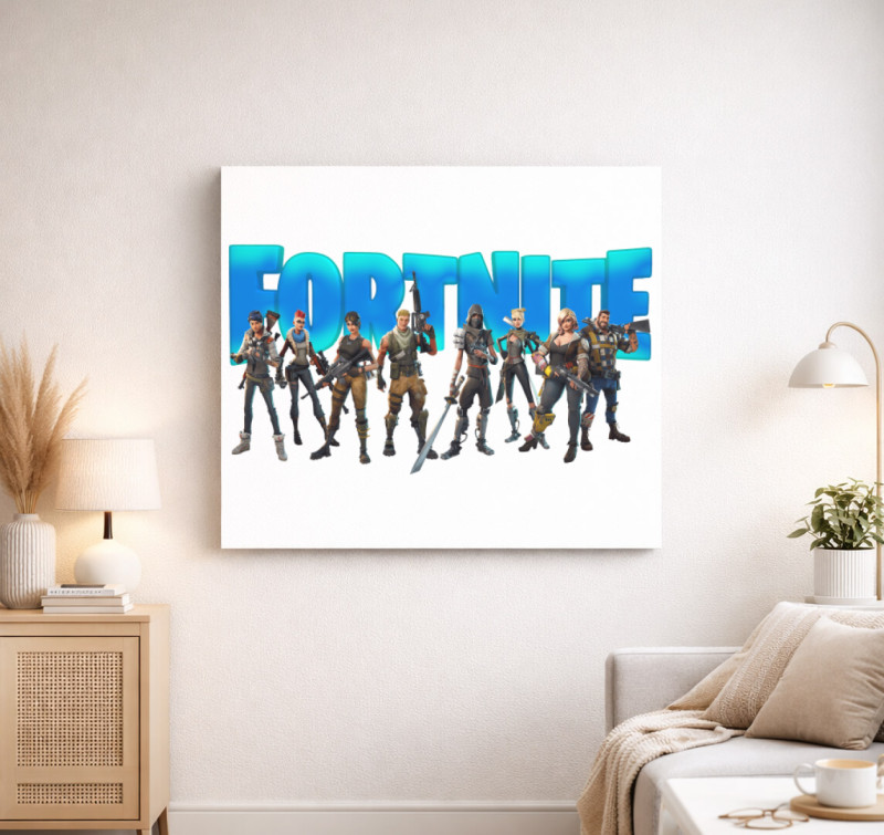 Fortnite Figurák vászonkép — Fehér