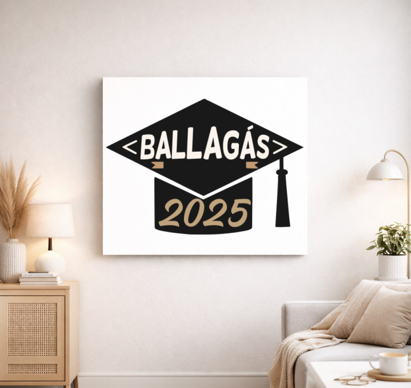 Ballagás 2022 diploma kalap vászonkép — Fehér