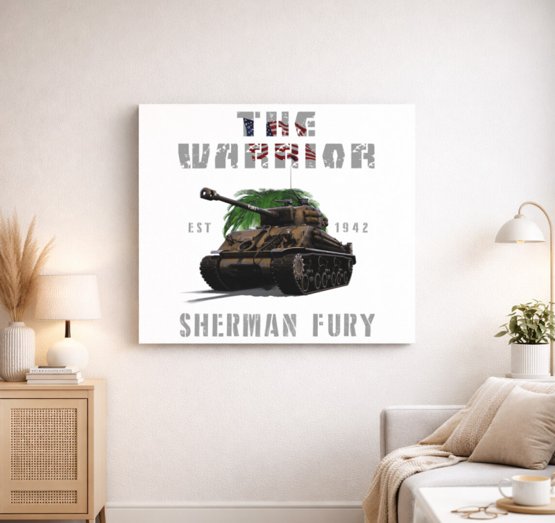 Sherman Fury vászonkép — Fehér