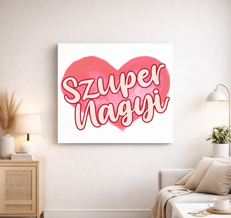 Anyák napi Szuper nagyi vászonkép — Fehér