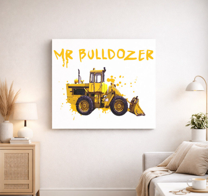 Mr. Bulldozer vászonkép — Fehér