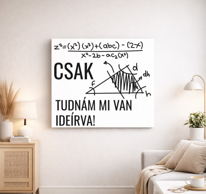 Csak tudnám mi van ideírva vászonkép — Fehér