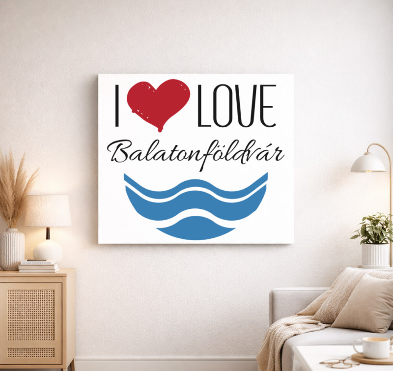 I love Balatonföldvár vászonkép — Fehér