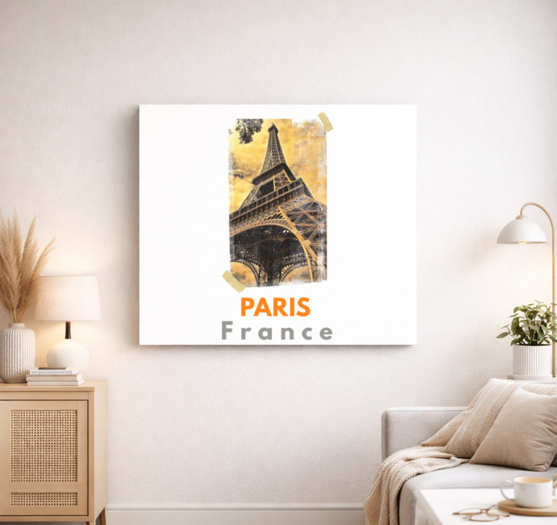 Paris France vászonkép — Fehér