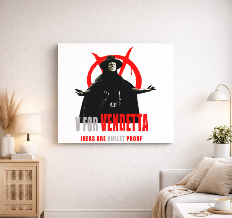 V for vendetta 2 vászonkép — Fehér