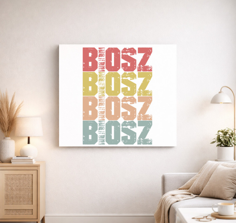 Biosz feliratos vászonkép — Fehér
