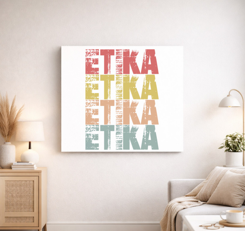 Etika feliratos vászonkép — Fehér