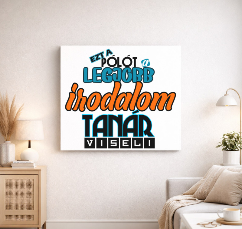 Irodalom tanár vászonkép — Fehér
