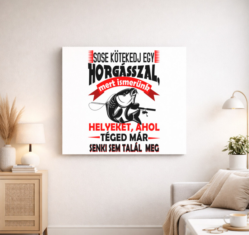 Ne kötekedj egy horgásszal vászonkép — Fehér