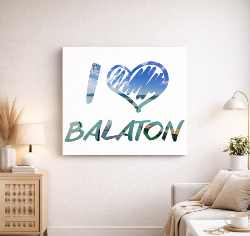 I love Balaton képes vászonkép — Fehér
