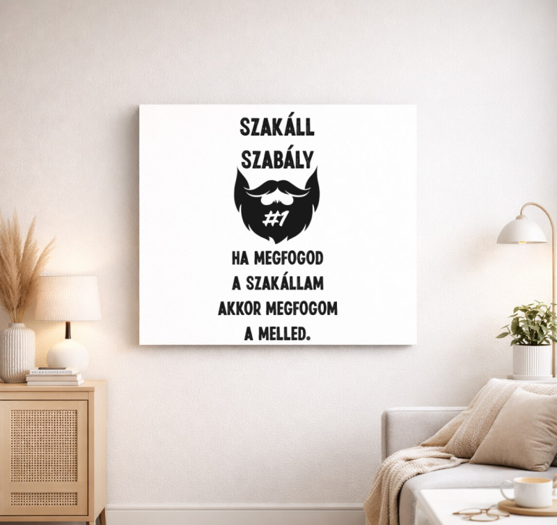 Szakáll szabály vászonkép — Fehér
