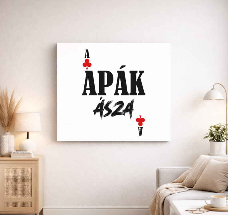 Apák ásza kártyás vászonkép — Fehér